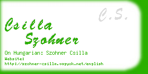 csilla szohner business card